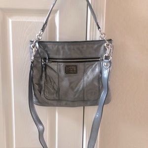 Metallic Silver Coach Purse